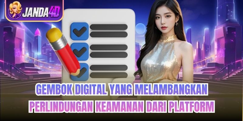 Gembok digital yang melambangkan perlindungan keamanan dari platform